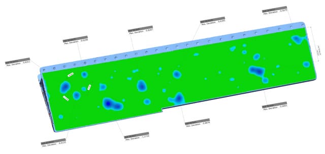 Geomagic Control X inspection shows dent locations to easyJet quickly and accurately