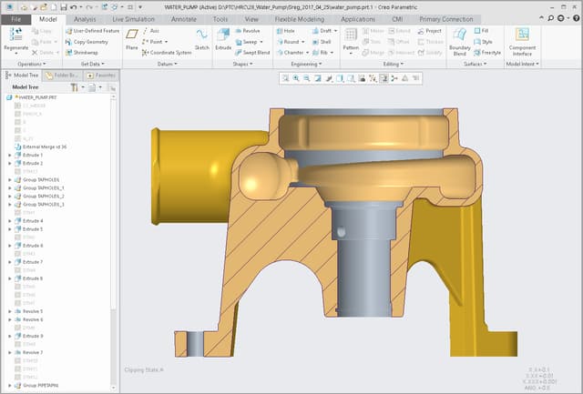 Designing new water pump in Creo