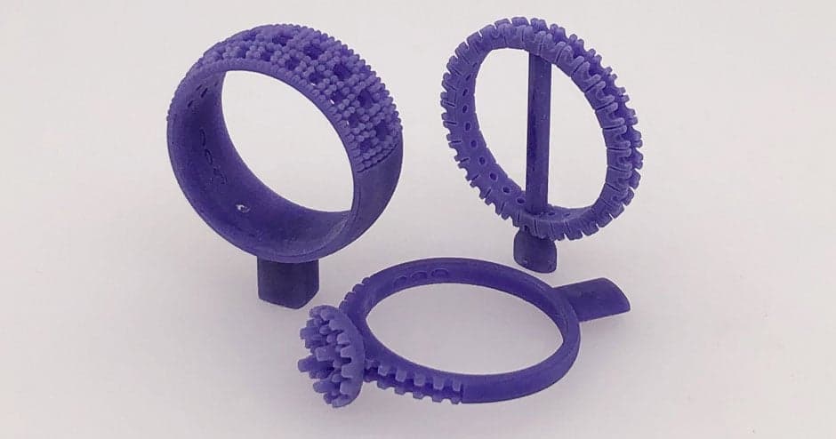 Patrones de fundición de joyería impresos en 3D producidos en cera pura en la ProJet MJP 2500W