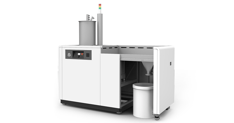 3D Systems製 材料品質管理システム MQC 600の外観。白い。
