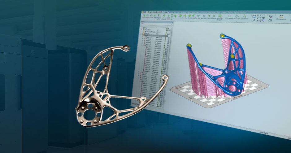 a software screenshot next to a 3D printed part