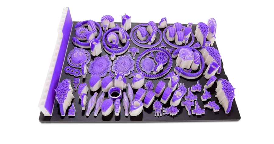 A tray of jewelry casting parts