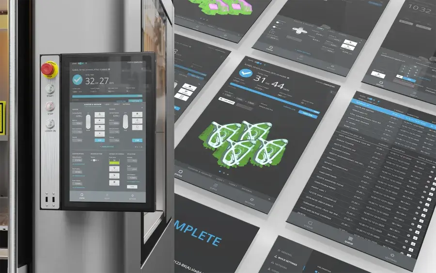 SLA 825 Dual's UI display screen