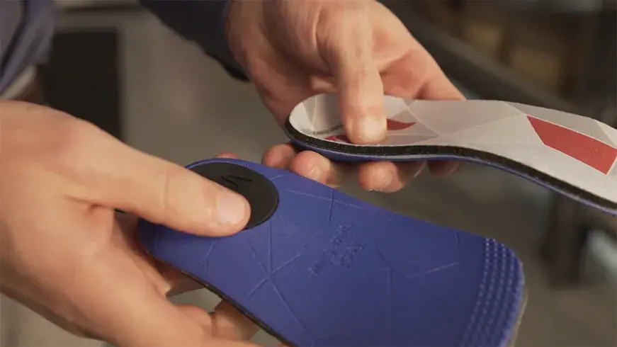 Completed insoles after painting and post-processing