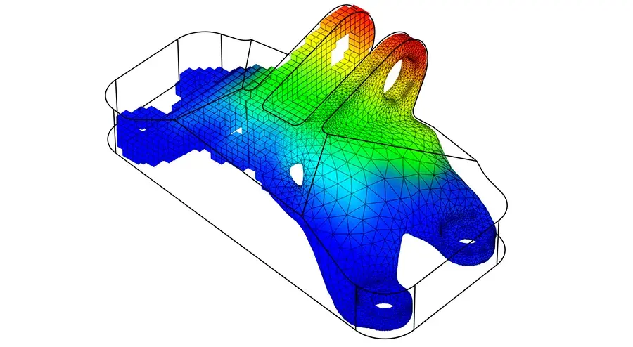 Bracket during optimization process with Frustum software