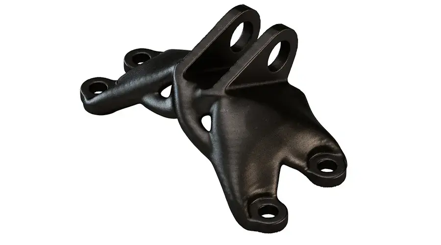 THe finished bracket, optimized and 3D printed in metal