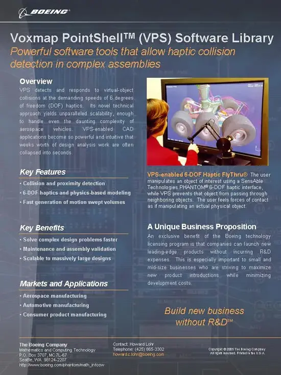 Boeing VPS Software Library 3D Systems Haptic Gallery