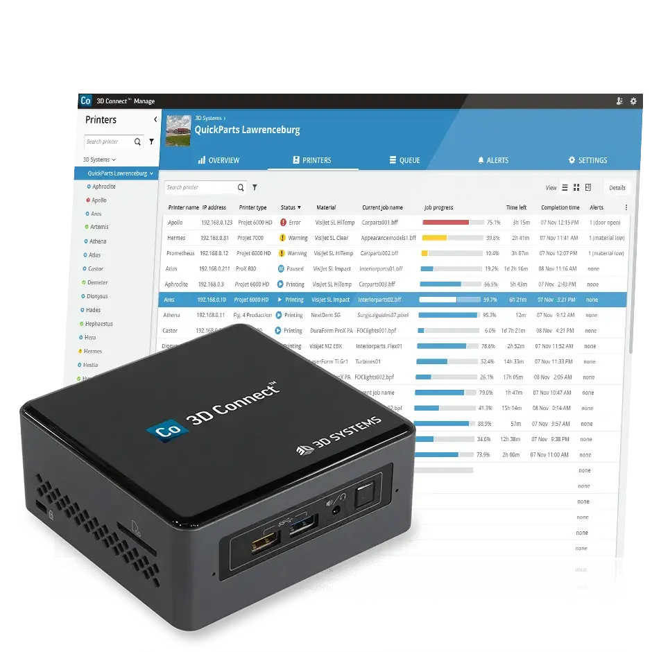 Improve production efficiency and increase uptime with IIOT management for 3D printing