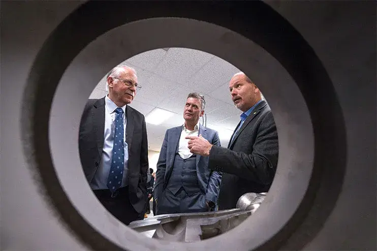 3D Systems' Chuck Hull, Kevin MacAlea and HII's Charles Southall discuss metal 3D printing at Newport News shipbuilding