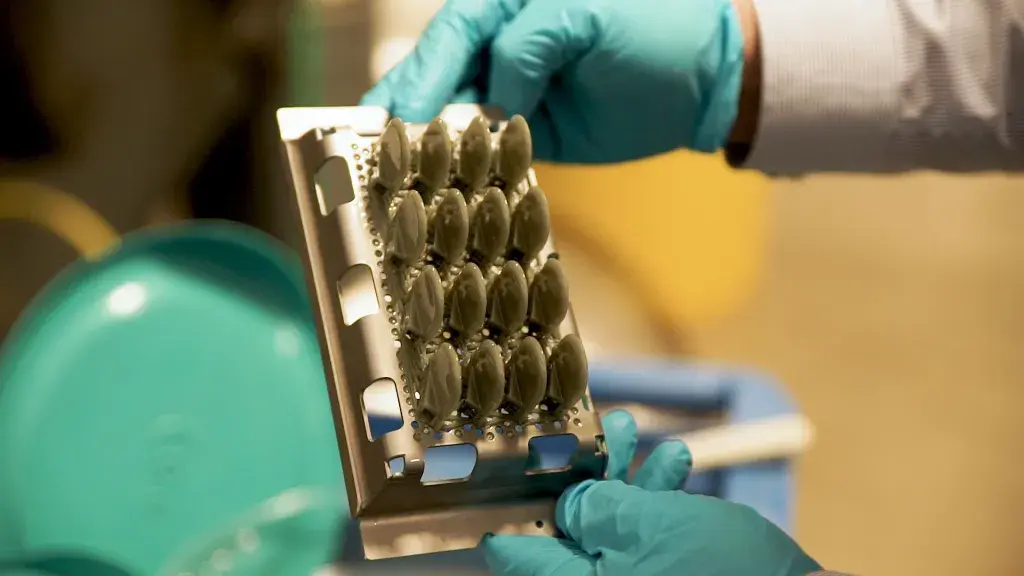 Full build plate of printed parts off Figure 4 Standalone