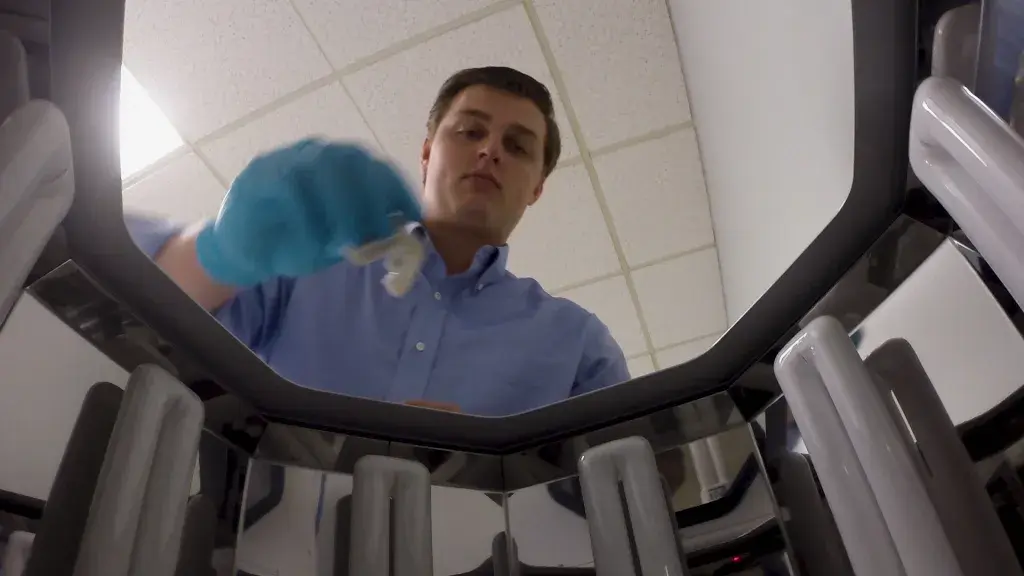 3D printed dental part is cured in the UV light box