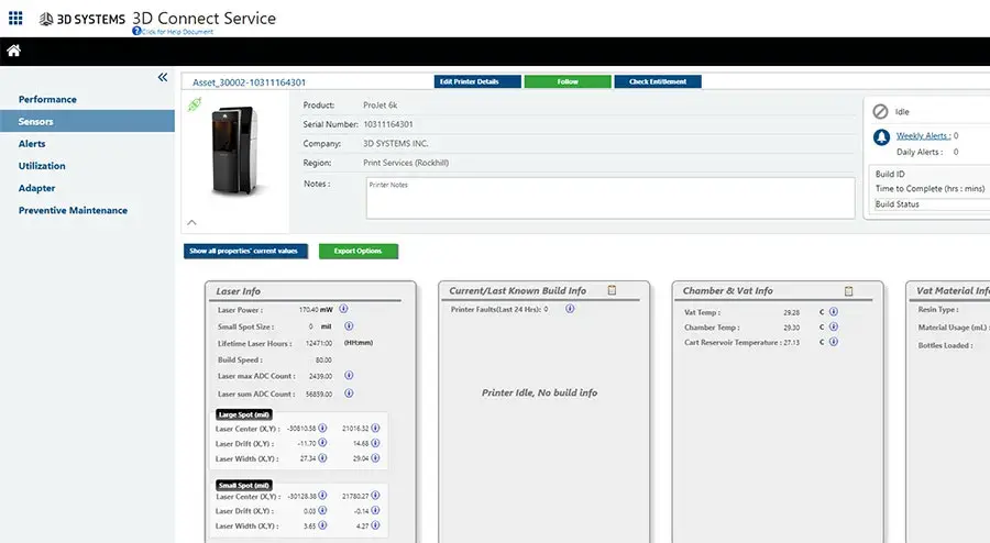 3D Connect software enables predictive analysis of customer's additive manufacturing equipment