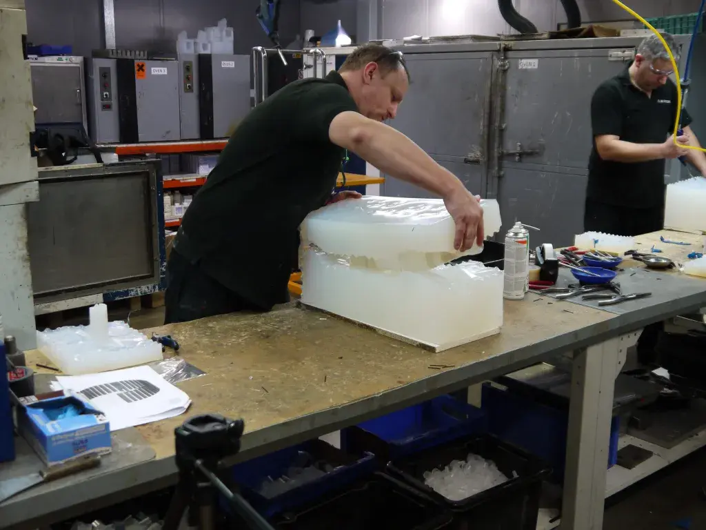 Vacuum casting the pre-production prototypes for Lupe at 3D Systems On Demand.