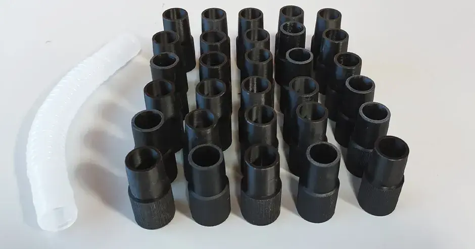 Sample connectors ready to be tested in the hospital