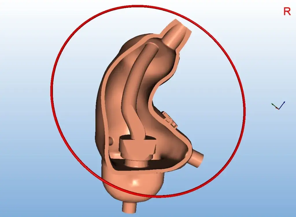 Cross-section of 3D printed mold by ACS Custom