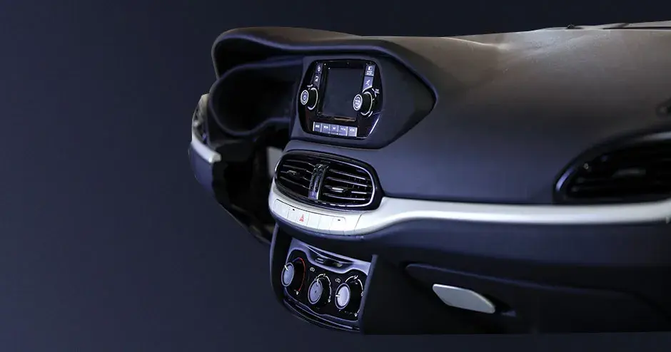 a 3D printed console in a car