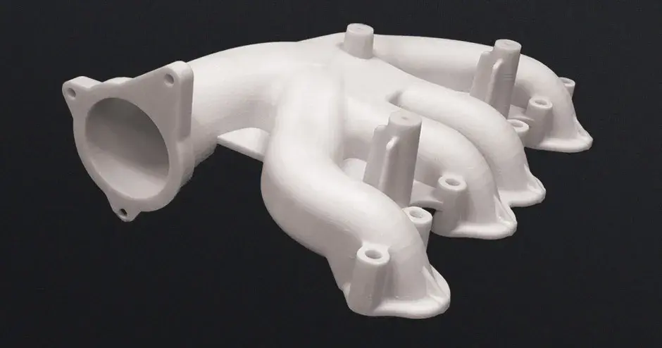 a manifold 3D printed with Duraform HST SLS material