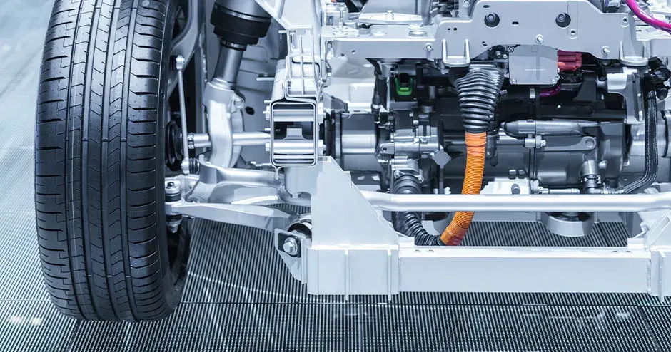 chassis of the electric hybrid car with powertrain