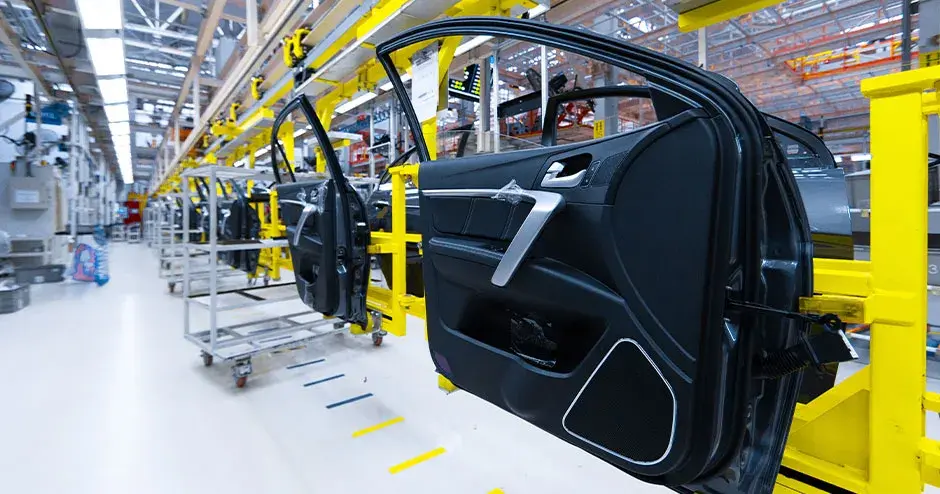 Automotive Assembly Line with Car Doors