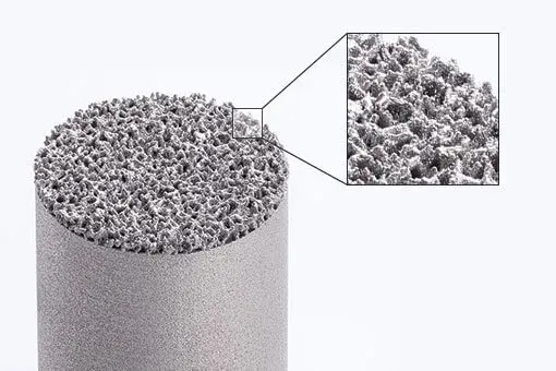 Interior view of metal 3D printed medical device with porous structure