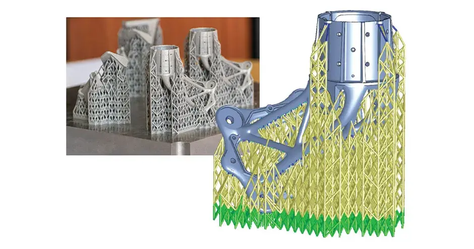 Tower-Cone power support assigned on an industrial part