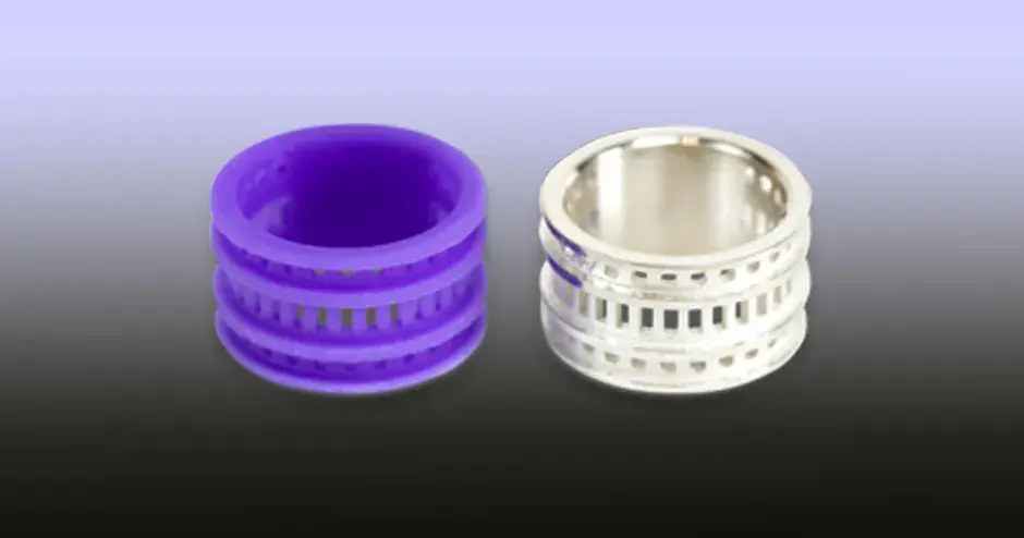 purple ring cast and silver ring cast; same pattern