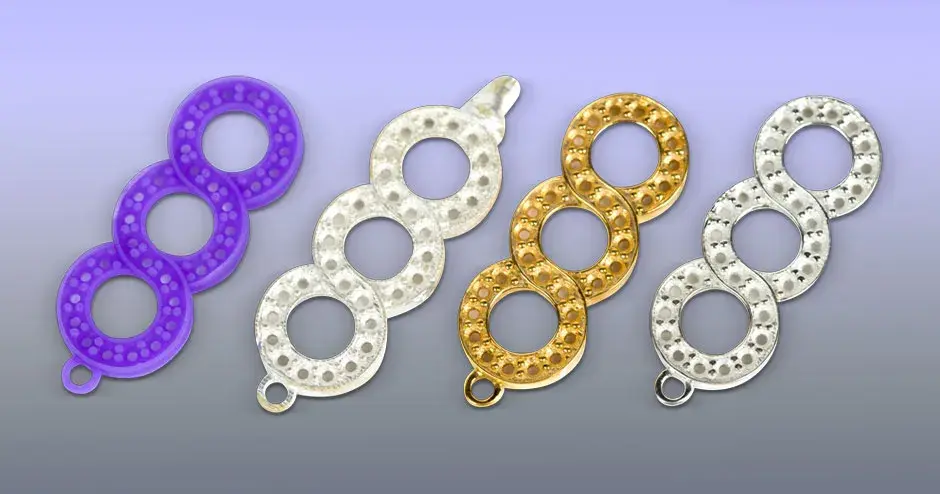 pendant: in purple wax, silver cast, gold cast and polished and finished piece set with diamonds