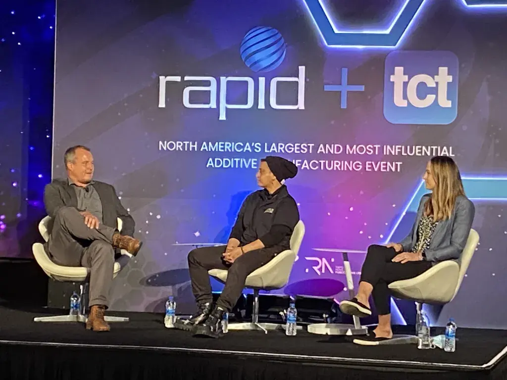 3D Systems’ VP, Advanced Application Development, Patrick Dunne, CEO of ASTRO Test Lab, Humna Khan, Associate Director of Programs of The Barnes Global Advisors, Jennifer Coyne