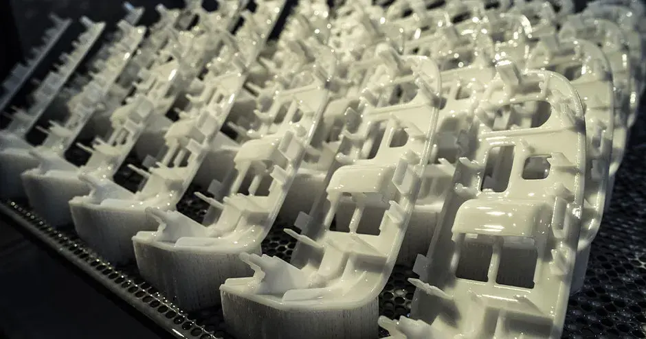 3D printed parts on a tray