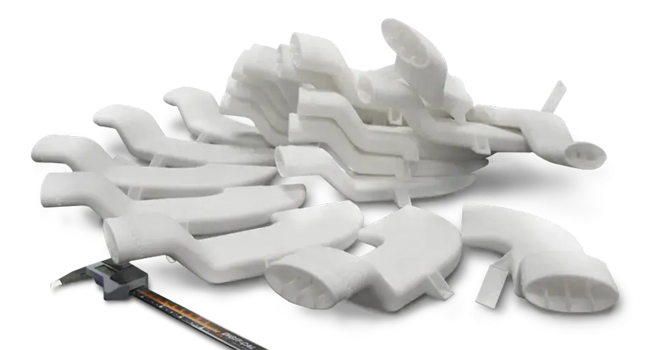 3D Printed ductings made from Duraform PA SLS