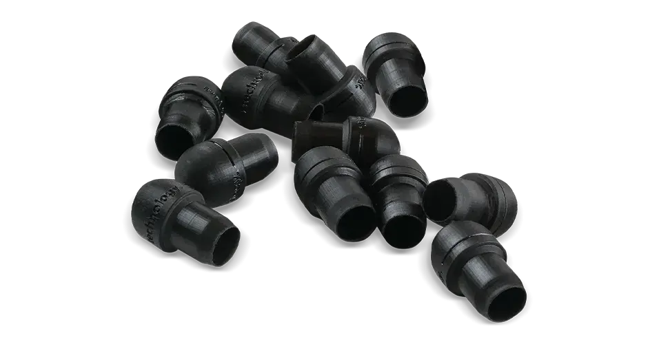 3D printed elastomeric bumper plugs