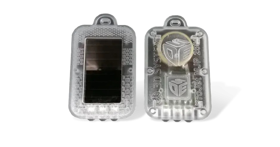 Mini LED flashlight prototype assembly with exceptional text quality, texture, sharp edges, and snap fits
