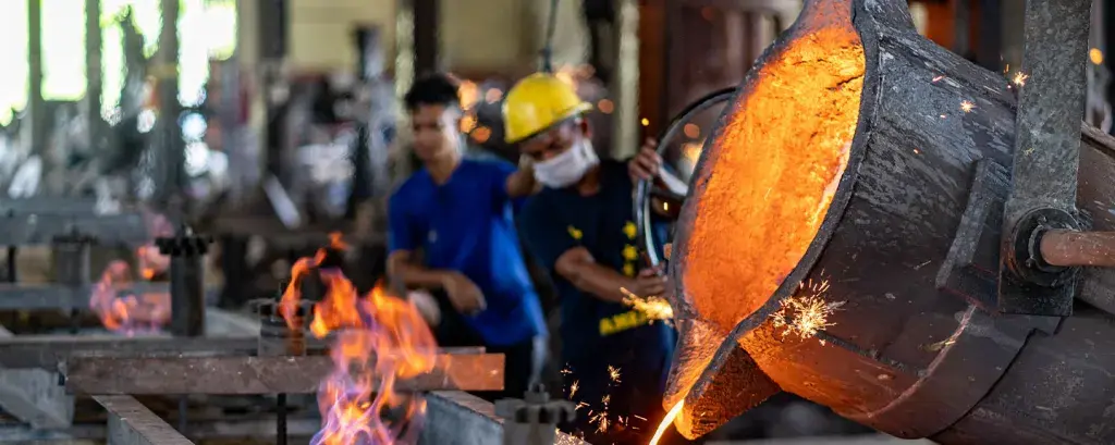 Sand Casting in production