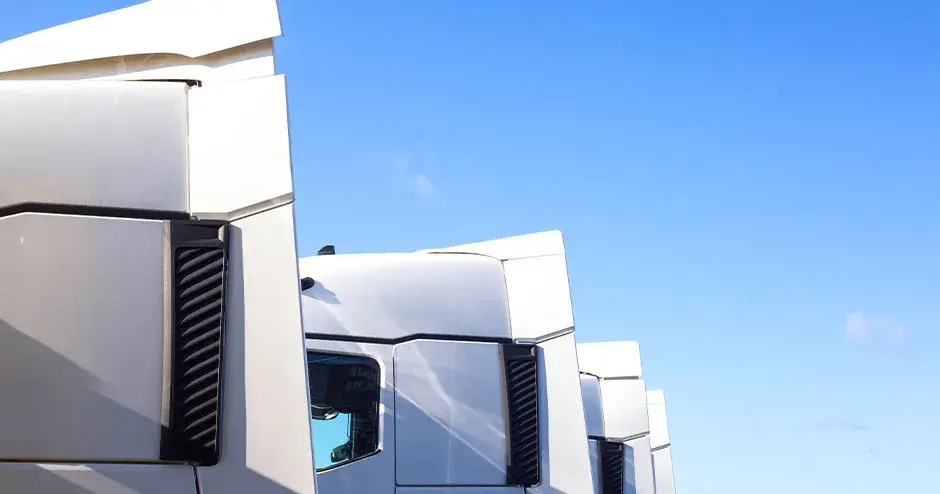 Four different cab-to-cargo air deflector concepts for a commercial trucking test. 