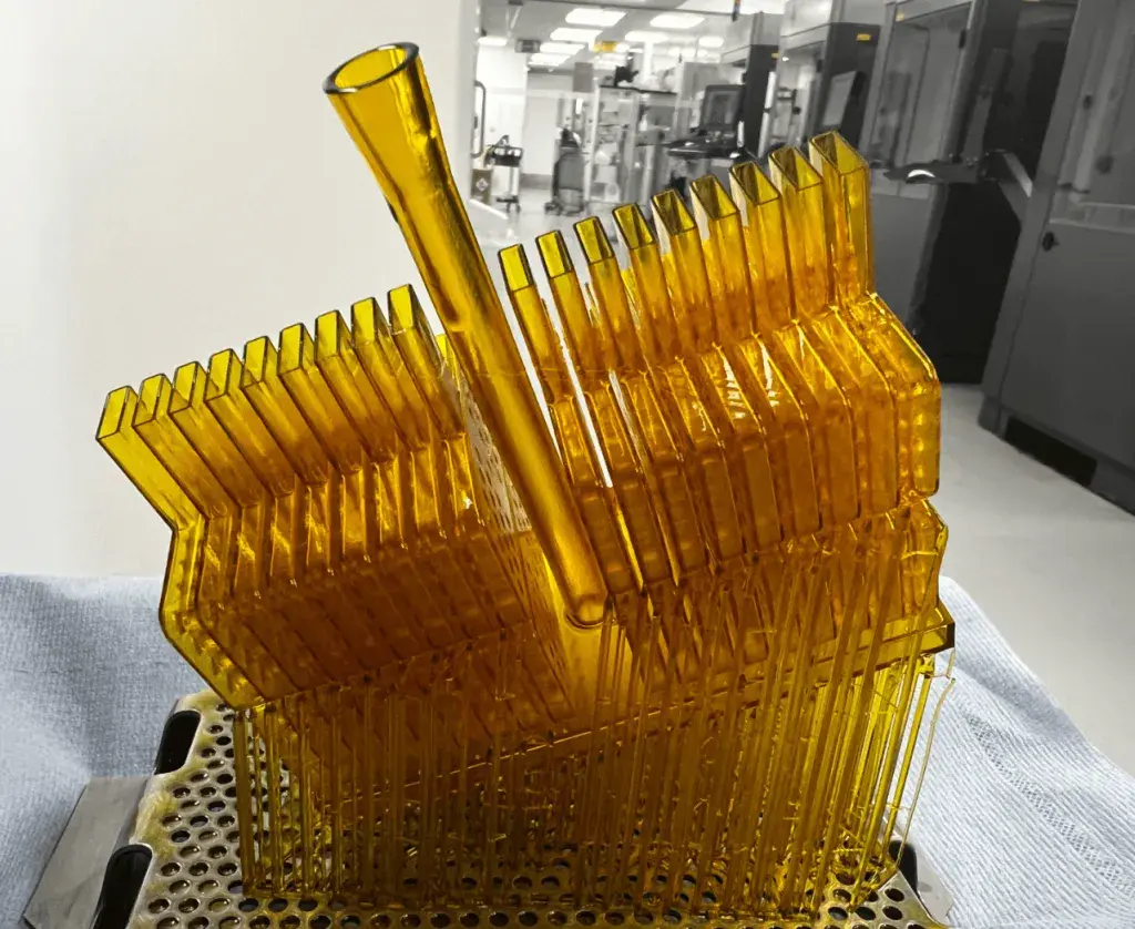 Example of a universal gasket used in wind tunnel testing, designed to print in a batch of 36 on the Figure 4 Standalone.