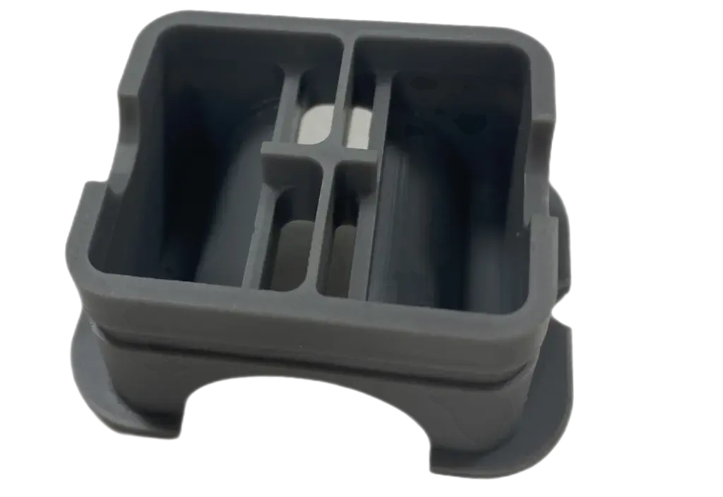 This fixture for needle positioning in Figure 4 HI TEMP 300-AMB material was printed for Interplex.