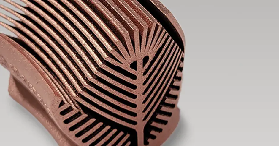 A 3D printed copper part