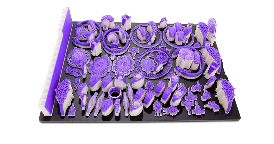 A tray of jewelry casting parts