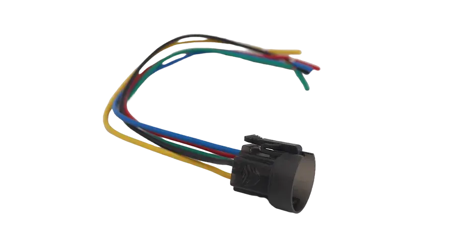 A 3D printed connector made from Figure 4 Tough 75C FR Black material