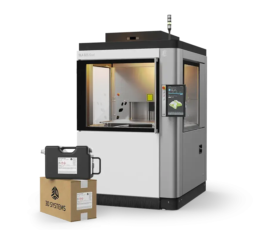 SLA 825 Dual 3D Printer with material bottle