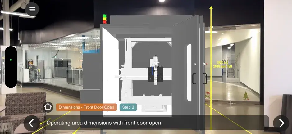 Titan 3D Printer with door open in a warehouse