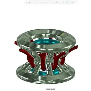 Software design showing internal water flows in conformal channels