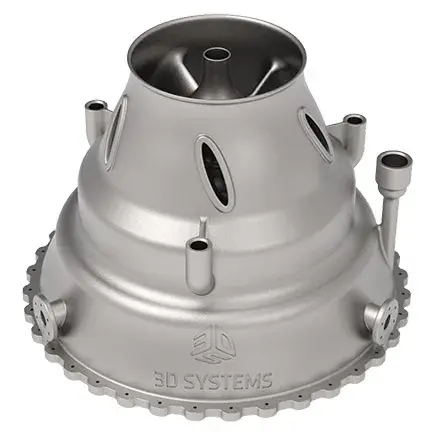 3D printed titanium engine nozzle prototype for space travel