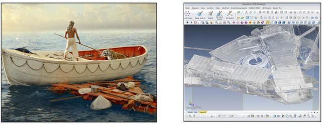 Life of Pi Point cloud of raft