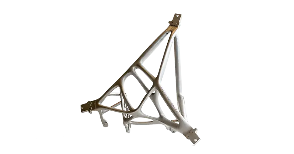 Bracket for aerospace applications metal 3d printed with LaserForm AlSi7Mg0.6 (A) - design by Thales Alenia Space 