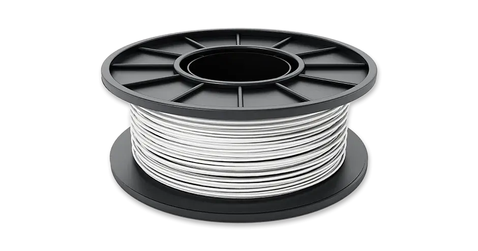 a roll of plastic, light grey filament